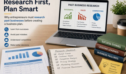 Why entrepreneurs should research past businesses before creating a business plan