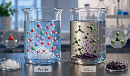 For each solute identify the better solvent water or carbon tetrachloride