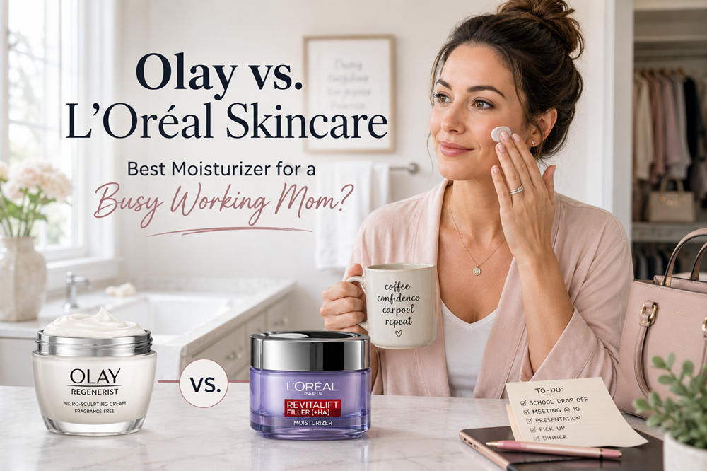 Olay vs loreal skincare which works better for a busy working mom