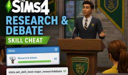 Sims 4 research and debate skill cheat