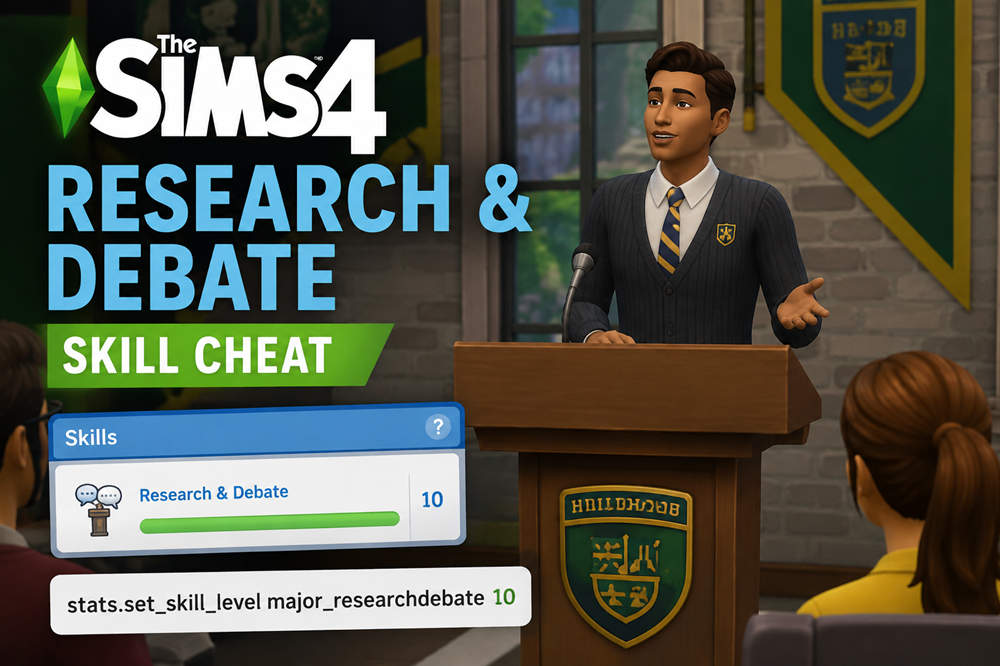 Sims 4 research and debate skill cheat